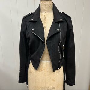 Forever 21 Faux Suede Cropped Moto Jacket medium